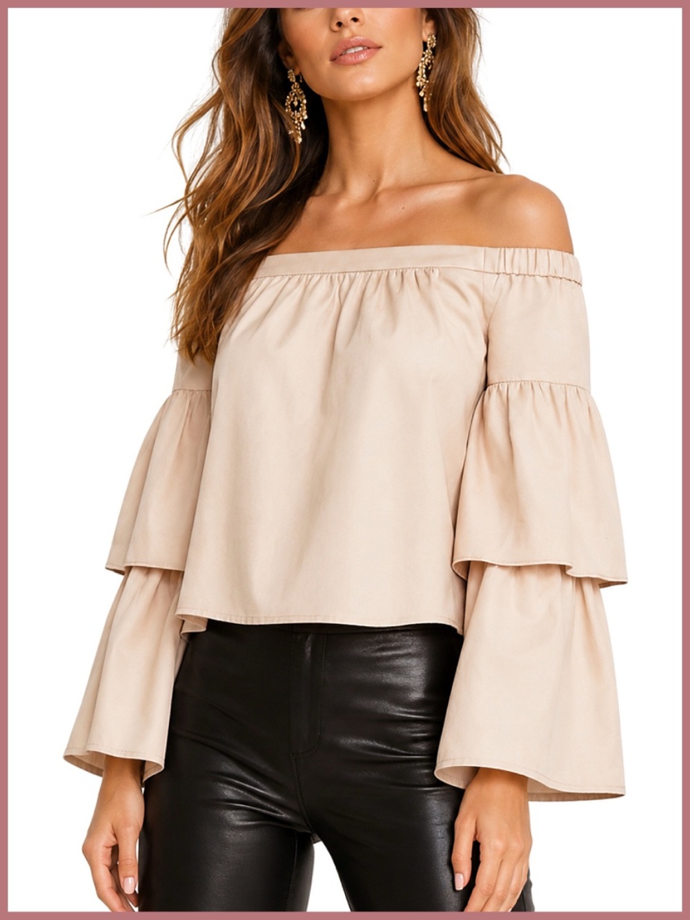 BCBGMaxAzria Off The Shoulder Bell Top